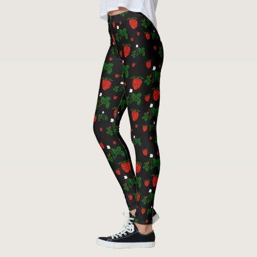 Wilde aardbeien Patroon Leggings (Links)