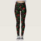 Wilde aardbeien Patroon Leggings (Voorkant)