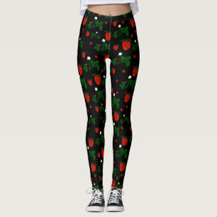 Wilde aardbeien Patroon Leggings