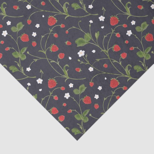 Wilde aardbeien (Polar Night) - Weefselpapier Tissuepapier (Detail)
