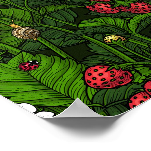 Wilde aardbeien poster (Hoek)