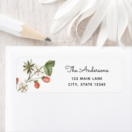 Wilde aardbeien retouradres label (Insitu)