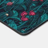 Wilde aardbeien, rood en blauw bureaumat (Hoek)