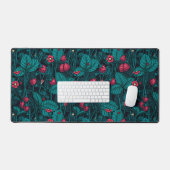 Wilde aardbeien, rood en blauw bureaumat (Keyboard & Muis)