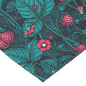 Wilde aardbeien, rood en blauw korte tafelloper (Hoek)