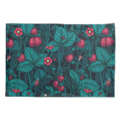 Wilde aardbeien, rood en blauw kussensloop (Achterkant-Links)