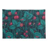 Wilde aardbeien, rood en blauw kussensloop (Achterkant-Rechts)