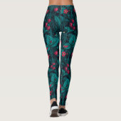 Wilde aardbeien, rood en blauw leggings (Achterkant)