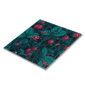 Wilde aardbeien, rood en blauw tegeltje (Zijkant)
