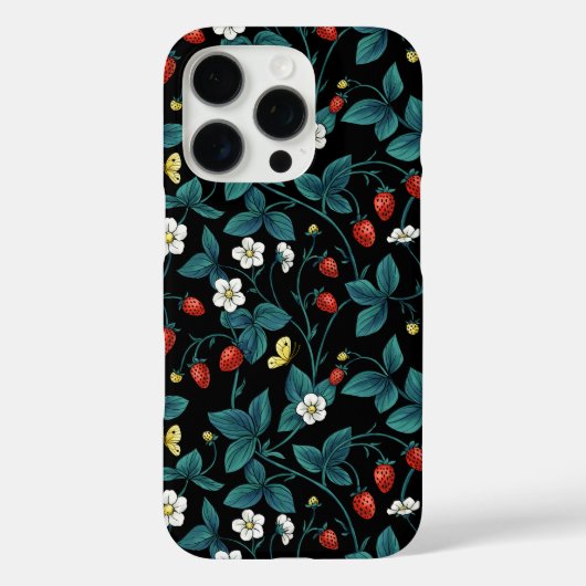 Wilde aardbeien rood/geel/blauw/zwart Case-Mate iPhone case (Achterkant)