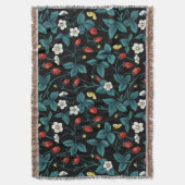 Wilde aardbeien rood/geel/blauw/zwart deken (Voorkant Verticaal)