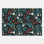 Wilde aardbeien rood/geel/blauw/zwart inpakpapier vel (Voorkant 3)