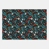 Wilde aardbeien rood/geel/blauw/zwart inpakpapier vel (Voorkant 2)