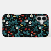 Wilde aardbeien rood/geel/blauw/zwart iPhone hoesje (Achterkant horizontaal)