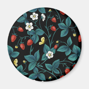 Wilde aardbeien rood/geel/blauw/zwart magneet