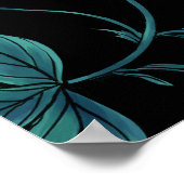 Wilde aardbeien rood/geel/blauw/zwart poster (Hoek)