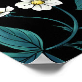 Wilde aardbeien rood/geel/blauw/zwart poster (Hoek)
