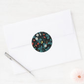 Wilde aardbeien rood/geel/blauw/zwart ronde sticker (Envelop)