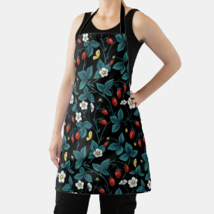 Wilde aardbeien rood/geel/blauw/zwart schort