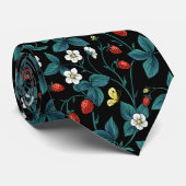 Wilde aardbeien rood/geel/blauw/zwart stropdas (Opgerold)