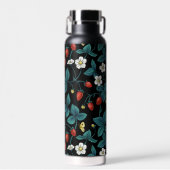 Wilde aardbeien rood/geel/blauw/zwart waterfles (Voorkant)