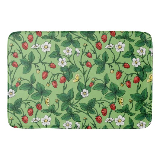 Wilde aardbeien rood/geel/groen/ badmat (Voorkant)