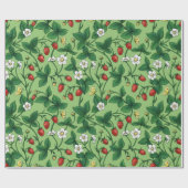 Wilde aardbeien rood/geel/groen/ cadeaupapier (Vlak)