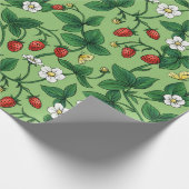 Wilde aardbeien rood/geel/groen/ cadeaupapier (Hoek)