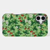 Wilde aardbeien rood/geel/groen/ iPhone hoesje (Achterkant horizontaal)