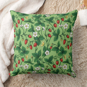 Wilde aardbeien rood/geel/groen/ kussen