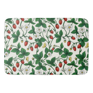 Wilde aardbeien rood/geel/groen/off white badmat