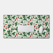 Wilde aardbeien rood/geel/groen/off white bureaumat (Keyboard & Muis)