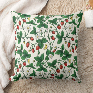 Wilde aardbeien rood/geel/groen/off white kussen