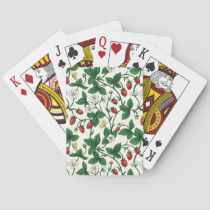 Wilde aardbeien rood/geel/groen/off white pokerkaarten