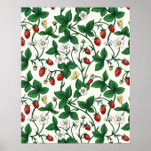 Wilde aardbeien rood/geel/groen/off white poster (Voorkant)