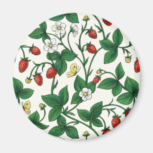 Wilde aardbeien rood/geel/groen/off wit magneet