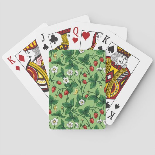 Wilde aardbeien rood/geel/groen/ pokerkaarten (Achterkant)