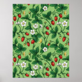 Wilde aardbeien rood/geel/groen/ poster (Voorkant)