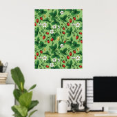 Wilde aardbeien rood/geel/groen/ poster (Thuiskantoor)