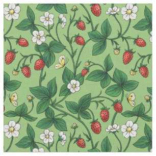 Wilde aardbeien rood/geel/groen/ stof