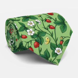 Wilde aardbeien rood/geel/groen/ stropdas