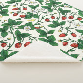 Wilde aardbeien rood/geel/groen/wit sherpa deken (3/4)
