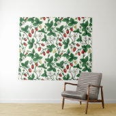 Wilde aardbeien rood/geel/groen/wit wandkleed (In Situ (horizontaal))