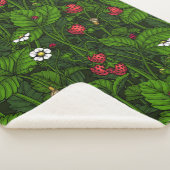 Wilde aardbeien sherpa deken (3/4)