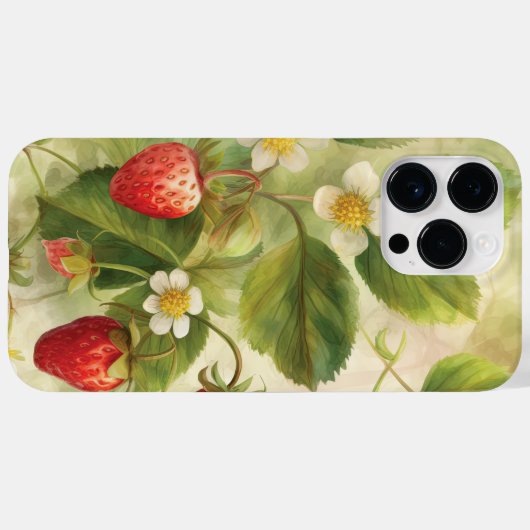Wilde aardbeien Summer Vibe Waterverf Case-Mate iPhone Case (Achterkant (horizontaal))