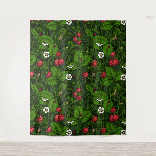 Wilde aardbeien wandkleed (Voorkant)