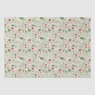 Wilde aardbeien (Warm Grey) - Weefpapier Tissuepapier