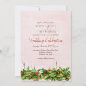 Wilde aardbeien weide bloemen blozen bruiloft kaart (Voorkant)