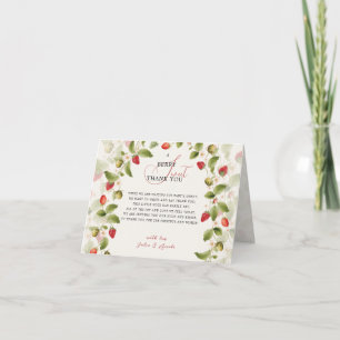 WILDE AARDBEIEN ZOETE BABYSHOWER BEDANKKAART
