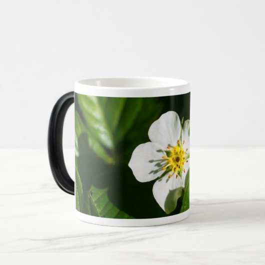 Wilde aardbeienventilator magische mok (Voorkant links)